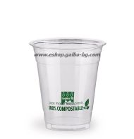 БИО прозрачна чаша PLA 12 оз - 300 мл, 100%Compostable,  1000 бр